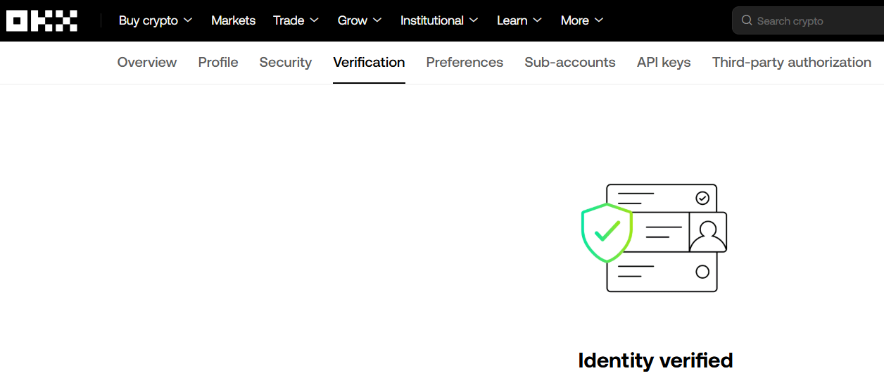 OKX KYC 인증 화면